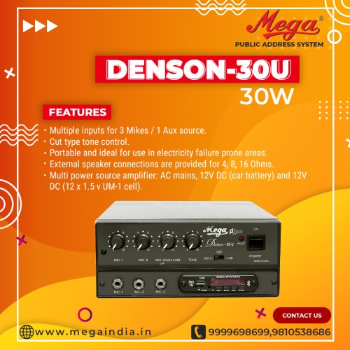 Denson 30 U P.A Low Power Mixer Amplifier